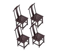 HOOTNEE 4pcs Scale Mini Vintage Chair Model for Doll House Abs Material with Realistic Texture for Micro Landscape Decoration Photography Props and Indoor Architectural Sand Table