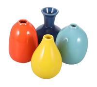 HOOTNEE 4pcs Small Ceramic Flower Vases for Tabletop Decorative Floral Arrangement Container with Modern Elegant Appearance, Creative Design for Home Office Desktop Décor