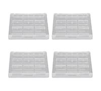 HOOTNEE 4pcs Square 9-compartment Eyeshadow Blusher Box Set, Empty Makeup Organizer Case for Cosmetics Storage and Travel, Compact Multi-grid Container for Blush and Eye Shadow