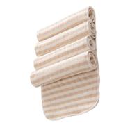 HOOTNEE 4Pcs Washable Flat Fold Cloth Diaper Booster Pads for Nighttime Leak Protection, Reusable Cloth Diaper Inserts with Brown and White Stripes, Suitable for Diapering