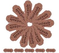 HOOTNEE 50pcs Pu Embossed Crochet Labels for Handmade Items with Attachable Holes Classic Style Embellishment Tags for DIY Crafts Sewing and Knitting Accessories