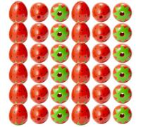 HOOTNEE 50pcs Red Strawberry Wood Beads for Making Beaded String and Curtain Holder, for DIY Jewelry Crafts and Home Decoration, for Friends and Relatives