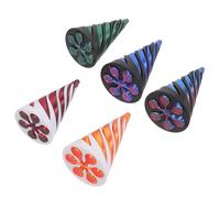 HOOTNEE 5pcs 3d Printed Spiral Cone Set, Geometric Helix Pass through Pyramid for Stress Relief and Sensory Play, Office and Home Decoration