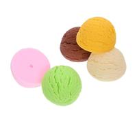 HOOTNEE 5pcs Artificial Ice Cream Model Set for Pretend Play, Realistic Dessert Photo Props with Vanilla, Strawberry, Chocolate, Mango, and Melon Flavors, Shop Decoration