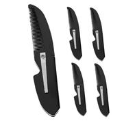 HOOTNEE 5pcs Beard Comb for Men Small Pocket Travel Grooming Tool Lightweight Plastic Hair and Mustache Styling with Rounded Tips for Comfortable Daily Use