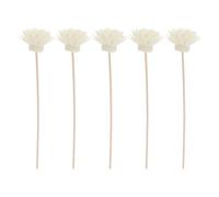 HOOTNEE 5pcs Chrysanthemum Scented Rattan Reed Sticks Oil Diffuser Replacement Sticks Natural Fragrance White Straight Reeds for Bathroom and Living Room Air Refresh
