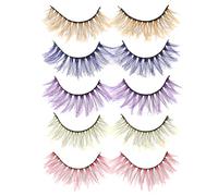 HOOTNEE 5pcs Fiber Eyelashes Lightweight Material Easy to Remove Reusable for Various Occasions Eye Accessories Random Color