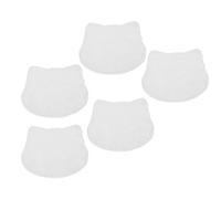 HOOTNEE 5PCS Miniature Dollhouse Carpet Set - White Plush Cat-Shaped Floor Mats - Mini Dollhouse Accessories for Tiny Home Decor and Bedroom Display