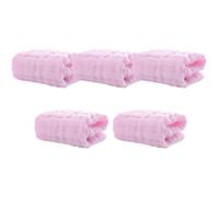 HOOTNEE 5pcs Pure Cotton Washcloths Pink Soft Breathable Face Towels Multipurpose Saliva Burp Sweat Hand Cloths for Sensitive Skin Must Haves