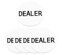 HOOTNEE 5Pcs White Dealer Button Chips for Poker and Bingo Game Counting Chips Table Tokens for Tournament and Blind Bets