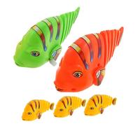 HOOTNEE 5pcs Wind Up Swinging Fish Novelty Cartoon Clockwork Fish for Fun Party Develop Fine Motor Skills Observation Abilities Convenient Engaging Playtime Random Color
