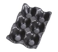 HOOTNEE 6 Grids Ceramic Egg Storage Container with Anti-Slip Bottom and Shockproof Design Modern Black Egg Holder Tray for Kitchen Storage