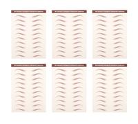 HOOTNEE 6 Sheets Simulated Eyebrow Sticker Hair-like Temporary Decals for Natural-looking Brow Shaping Self-adhesive Peel Off Makeup Stickers for Women Event and Holiday Use