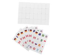 HOOTNEE 65pcs National Flag Mahjong King Domino Tile Push Game Mexican Train Game Travel Stickers World Stickers Country Stickers Triangle Game Domino Train Dominoes World Flag Stickers