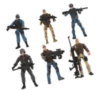 HOOTNEE 6pcs Army Toy Movable Joint Soldier Model Toys Action Figures Simulated Army Team Figure for Boys Girls Boy Girl Playset