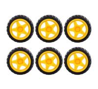 HOOTNEE 6pcs Car Rubber Wheels Accessories for Robot Tracing Line Patrol Cars Elastic and Flexible Replacement Parts for Play Vehicles
