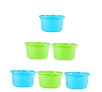 HOOTNEE 6pcs Mini Beach Buckets Set Plastic Sand Assorted Colors Suitable for Outdoor Play and Sandpit Activities Random Color