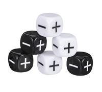 HOOTNEE 6Pcs Plus Minus Sign Dice for Counting Dice for Party Games and Table Activities Easy to Read Design