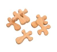 HOOTNEE 6pcs Rustic Wooden Pocket Crosses Handcrafted Miniature Prayer Crosses for Meditation and Soothing Religious Decor Portable Spiritual Comfort Keepsakes for Travel and Daily Faith