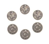 HOOTNEE 6pcs Vintage Brass Zodiac Tiger Pendants Retro Craft Decor and Giving
