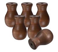 HOOTNEE 6Pcs Wooden Cord Tassels Brown Window Blinds Pull Knobs for Curtains Wood Pull Cord Ends for Household