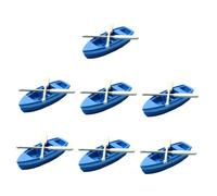 HOOTNEE 7 Set Miniature Boat Model with Paddles Resin Micro Landscape Beach Accessories for DIY Desktop Decoration Nautical Ocean Theme Ornaments and Detailed Tiny Rowing Boats