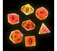 HOOTNEE 7PCS Two-color Luminous Multi-sided Dice Glow Dark Game Dices Portable Lightweight for Family Party Office Entertainment and Halloween Decor