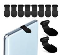 HOOTNEE 8 Pcs Type-c Dust Plugs USB Charging Port Covers for Type-c Phones Easy to Install Minimalist Design Compatible with Android Devices Black Small Protectors