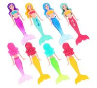 HOOTNEE 8Pcs Mermaid Pool Diving Set for, Small Plastic Mermaid Figures, Underwater Swim Training Game, Random Mixed Colors, Suitable for Pool Play