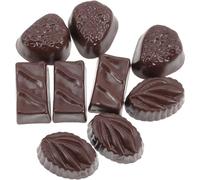 HOOTNEE 9pcs Realistic Simulated Chocolate Models Set, Multi-color Dark Brown Play Food Decor, Photoing and Tabletop Pretend Play Accessory