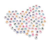HOOTNEE Acrylic Number Beads Assorted Colour 100pcs for Bracelet Making Handmade Crafts Decorative Loose Beads Easy to for Jewelry and Keychain Accessories