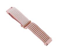 HOOTNEE Adjustable Nylon Watch Strap with Wave Pattern Flexible Breathable Replacement Band for Smartwatch Easy Install Elastic Watchband in Pearl