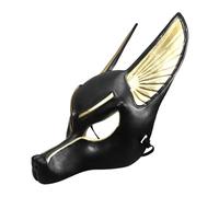 HOOTNEE Anubis Mask for Halloween Masquerade Party Egyptian God Costume Accessory Plastic Full Face Mask for Cosplay and Costume Decoration