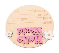 HOOTNEE Baby Announcement Sign and Birth Announcement Sign for Newborns, Deep Pink Wooden Milestone Plaque, Rustic Nursery Decor and Photo Prop for Baby Shower