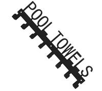 HOOTNEE Black Iron Nail-free Hook Towel Rack for Outdoor Pool and Household Coat Rack with Multi-functional Use and Portable Design Suitable for Kitchen and Living Room