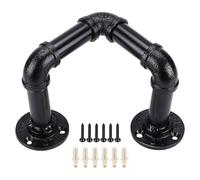 HOOTNEE Black Iron Triangular Pipe Clothes Hanger Wall-Mounted Towel Rack Bathroom Storage for Compact Areas