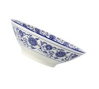 HOOTNEE Blue Ceramic Serving Bowl with Large Opening, Easy to Clean and Difficult to Spill, Creative Beautiful Bowl Shape for Rice, Noodles, Soup and Kitchen Food Serving