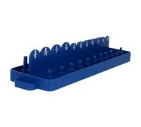 HOOTNEE Blue PP Socket Organizer Holder for Deep and Wrench Sockets | Inserting Rack with Varied Front and Rear Heights, Workbench Storage, Garage Use, Home DIY Mechanics