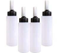 HOOTNEE Bottle and Better Control of Flow 4pcs White Hair Color Bottles 150ml Refillable Empty with Precise Liquid Application Salon Supplies for Hair Dyeing at Home and DIY Coloring