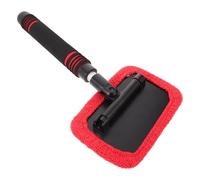 HOOTNEE Car Glass Cleaner Tool with Red Microfiber Pad - Interior Car Window Cleaning Wipes for Windshield - Automotive Windscreen Cleaning Tool for Vehicle Glass Maintenance