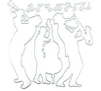 HOOTNEE Carbon Steel Music Cutting Dies Metal for Card Making and Scrapbooking, Silver Embossing Die Cuts for DIY Paper Craft and Stencil Art