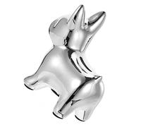 HOOTNEE Ceramic Dog Piggy Bank for Nordic Style Decorative Coin Storage Holder Silver French Bulldog Shape Cute Cartoon Money Box Birthday and Holidays