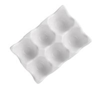 HOOTNEE Ceramic Egg Holder 6 Grids Egg Storage Container White Shockproof Storage Box for Household Use