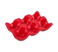 HOOTNEE Ceramic Tray Cup Porcelain Holder for Refrigerator Kitchen Decorative Easy to Clean Elegant Storage Red