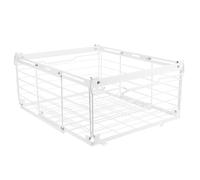 HOOTNEE Chest Freezer Storage Basket Wire Hanging Freezer Organizer Basket Stackable White Food Storage Rack for Refrigerator