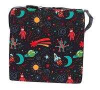 HOOTNEE Children’s Dining Chair Cushion Booster Seat, Waterproof Thickened Black Space Pattern, 32x32x8cm, Kids Chair Lift Cushion for Home and Travel Use