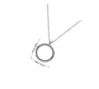 HOOTNEE Clear Glass Stainless Steel Floating Locket Pendant with Screw Opening Round DIY Memory Necklace Charm for Wedding Bouquets and Personal Keepsakes with Chain