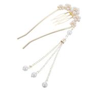 HOOTNEE Comb Modern Alloy Quick and Firm Resin, Material Styling Pearl U-shape Fork Pin Elegant Floral Pattern Grip for Accessory and Formal Occasions Bridal