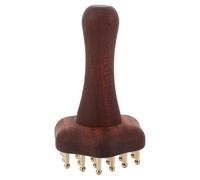 HOOTNEE Copper Head Massage Comb Meridian Massage Brush Wooden Handle Manual Massager Tool with Brass Head Alleviates Muscle Tension Meridian Stimulation for Daily Use on Scalp and Arms