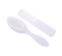 HOOTNEE Creative Head Massage Brush and Comb for Newborns Soft Scalp Care Kit for Gentle Hair Detangling and Circulation Boost Supplies and Gifts White